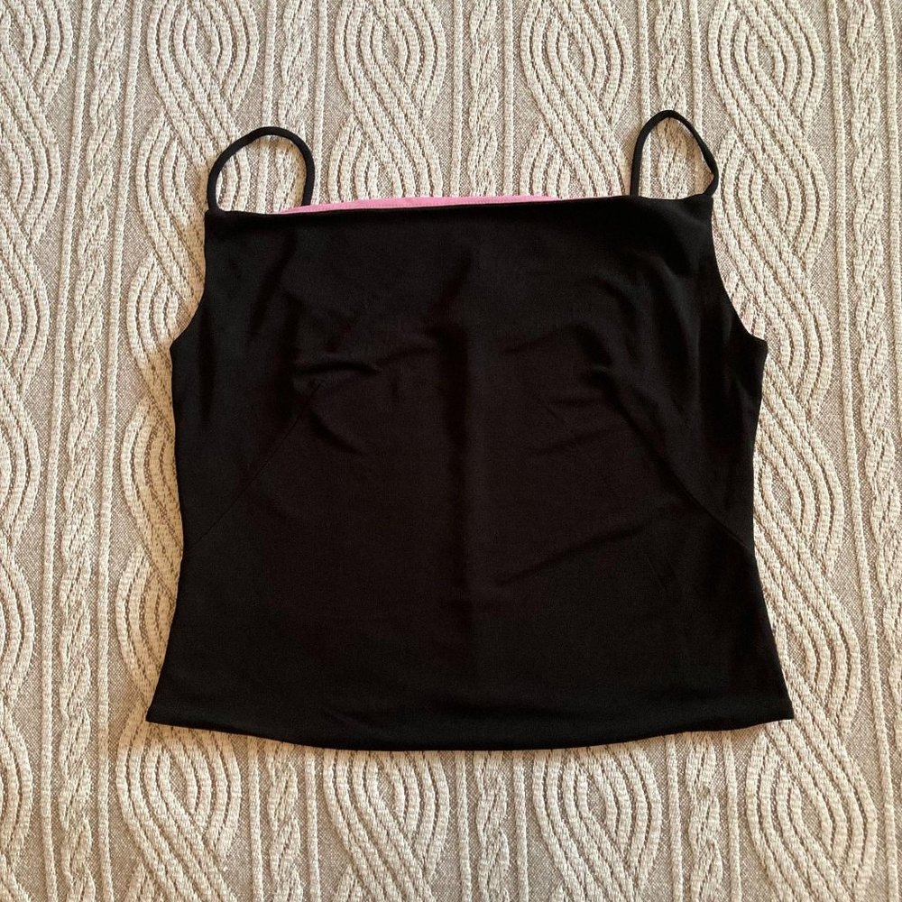 Black Purple Spaghetti Strap Blouse Size Large NWT